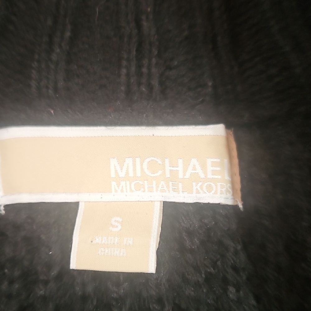 Michael Kors poncho cable knit shortsleeve/cap sleeve sweater w pockets SZ small - Picture 3 of 8